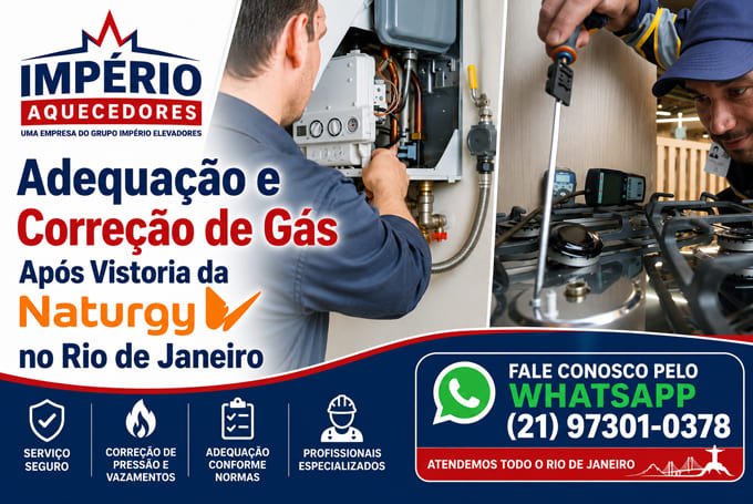 Adequação de gás após vistoria da Naturgy no Rio de Janeiro