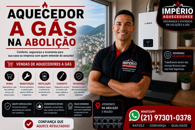 Aquecedor a gás na Abolição RJ