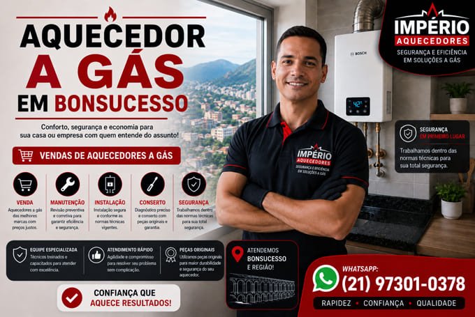 Aquecedor a gás em Bonsucesso RJ
