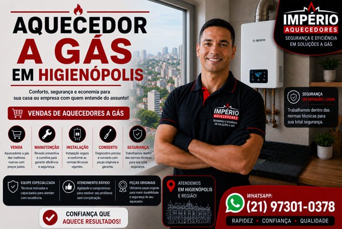 Aquecedor a gás em Higienópolis RJ
