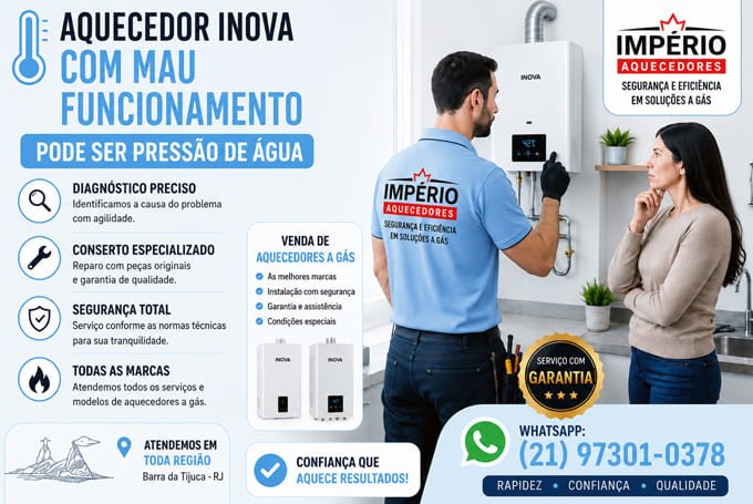 Aquecedor Inova com mau funcionamento