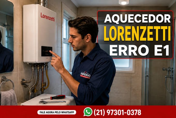 Aquecedor Lorenzetti exibindo erro E1