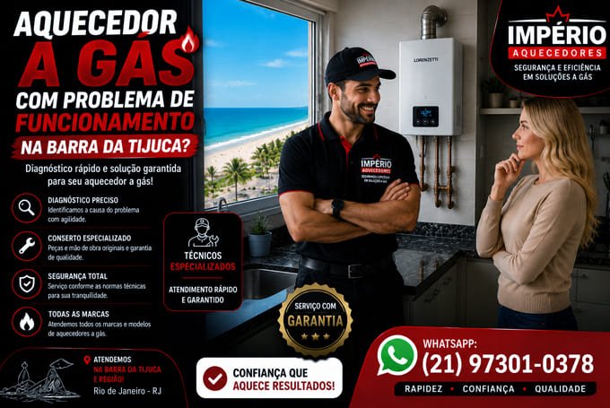 Aquecedor a gás com problema na Barra da Tijuca