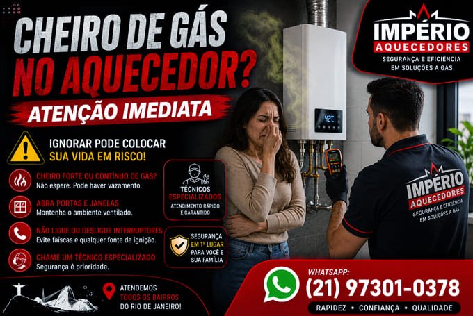 Cheiro de gás no aquecedor em Copacabana RJ