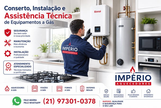 Conserto e instalação de aquecedor, fogão, forno e boiler a gás
