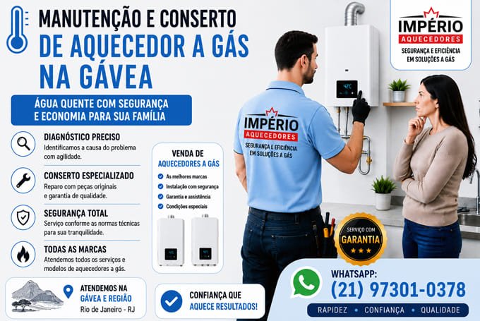 Manutenção e conserto de aquecedor a gás na Gávea