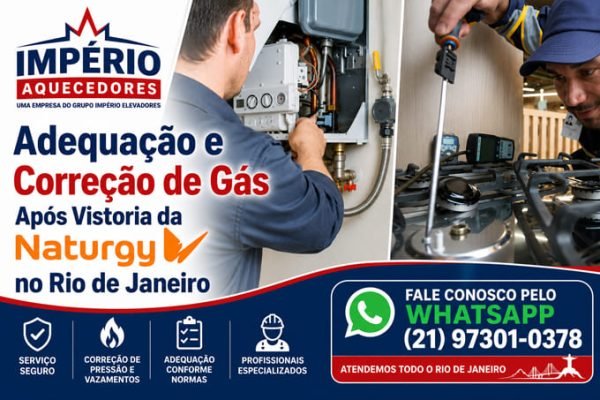 Adequação de gás após vistoria da Naturgy no Rio de Janeiro