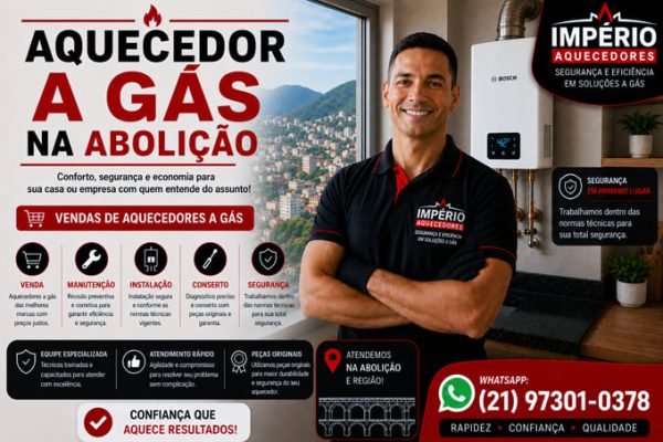 Aquecedor a gás na Abolição RJ