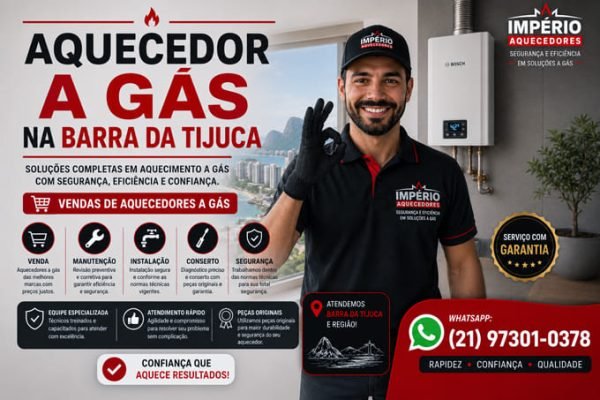 Aquecedor a gás na Barra da Tijuca RJ