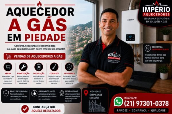 Aquecedor a gás em Piedade RJ