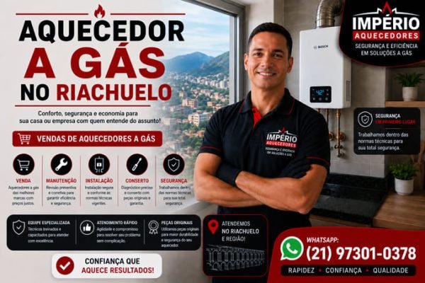 Aquecedor a gás no Riachuelo RJ