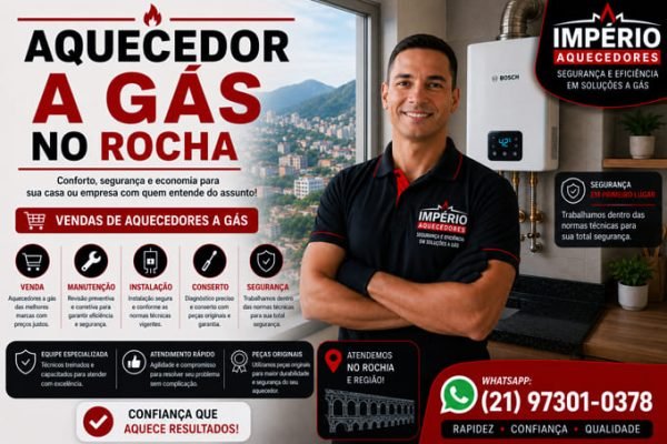 Aquecedor a gás no Rocha RJ