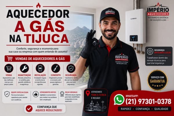 Aquecedor a gás na Tijuca RJ
