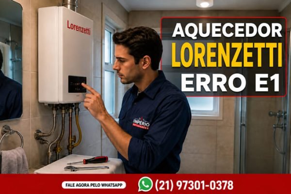 Aquecedor Lorenzetti exibindo erro E1