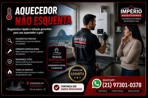 Aquecedor a gás com problema de aquecimento da água