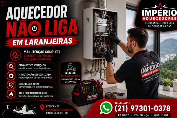 Aquecedor não liga em Laranjeiras RJ