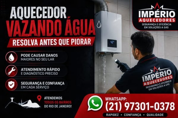 Aquecedor vazando água em Botafogo RJ
