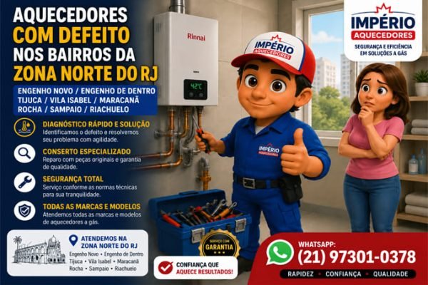 Aquecedores com defeito na Zona Norte do RJ