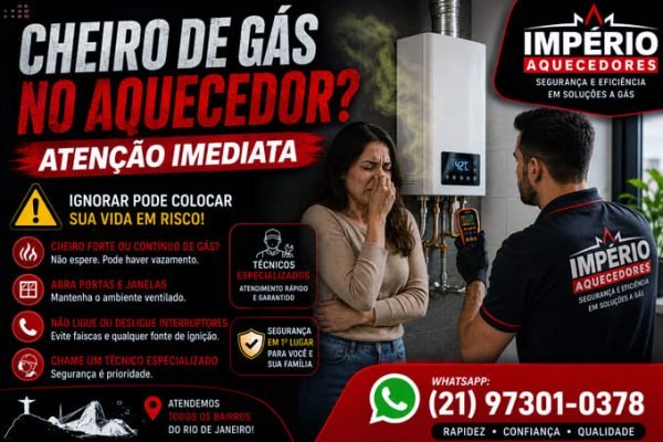 Cheiro de gás no aquecedor em Copacabana RJ
