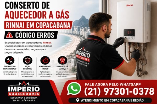 Conserto de aquecedor Rinnai em Copacabana